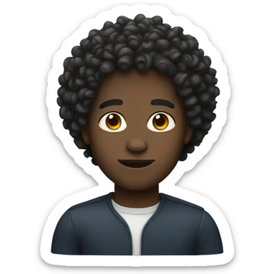 Black person with curly hair  sticker