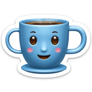 hot blue coffe cup sticker