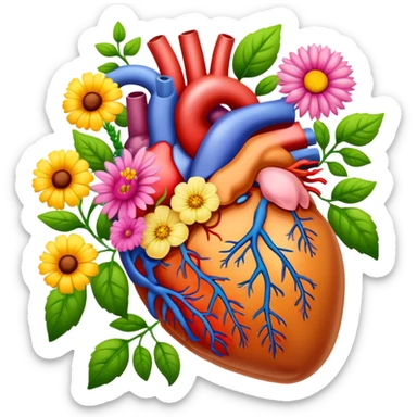 Digestive system organs with flowers  sticker