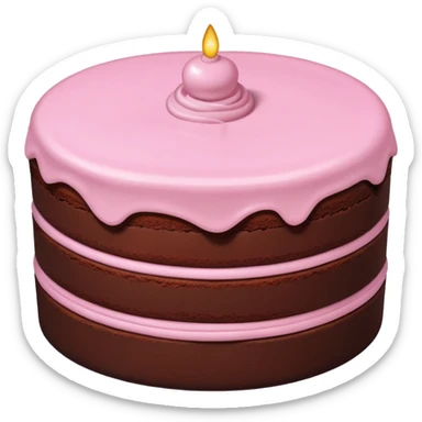 Chocolate Light Pink Cake sticker