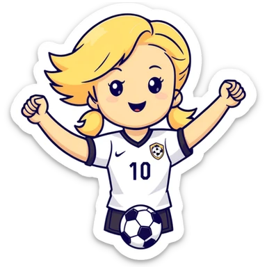 Girl blonde fan to soccer sticker