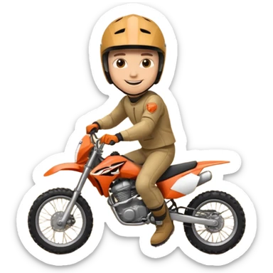 guy on dirtbike smiling for camera sticker