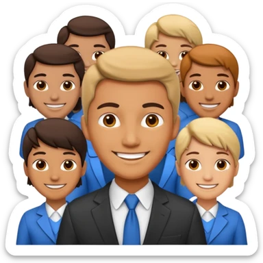 leader figure standing in front of a group sticker