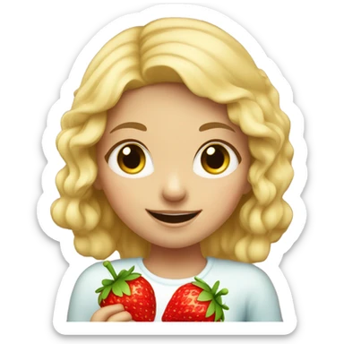 Cutecore Strawberry. Blonde girl
 sticker