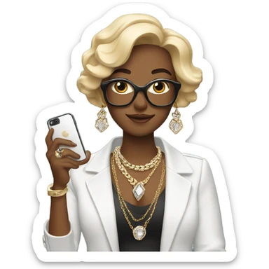 selfie with jewelry and phone sticker