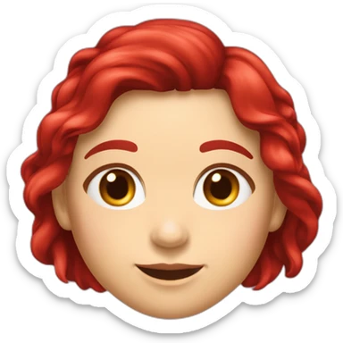 Menina caucasiana de cabelo vermelho longo liso piscando sticker