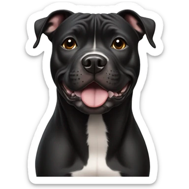 Black English Staffordshire Bull Terrier sticker