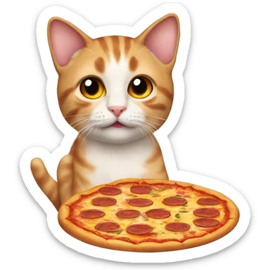 Cat dating pizza sticker