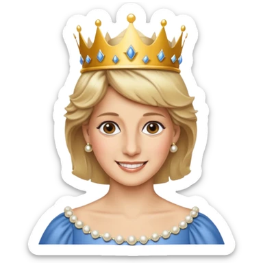 content face, Princess Diana with crown sticker