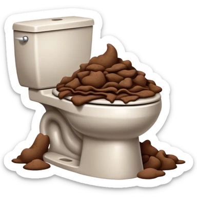 A poop in a toilet  sticker