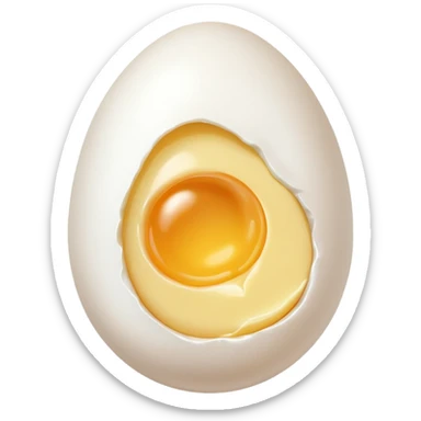 A peeled egg sticker