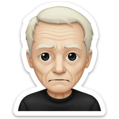 grungy emo old man sticker