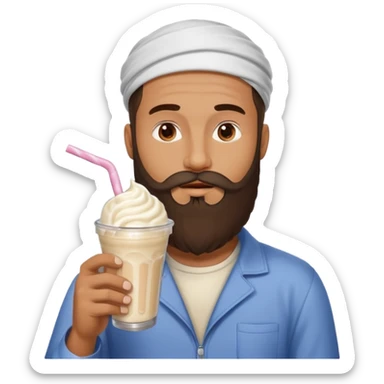 muslim man drinking milkshake sticker