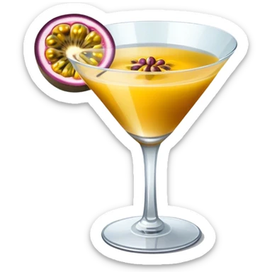 Passionfruit martini half passionfruit in the glass top view  sticker