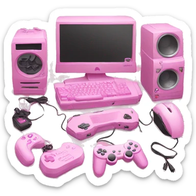 Pink gamer setup sticker
