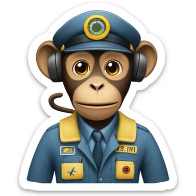 Air traffic controller Monkey sticker