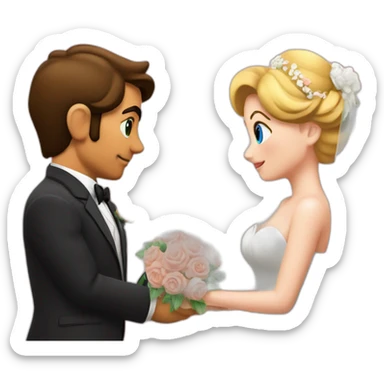 Peach and mario getting married sticker