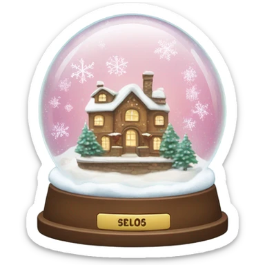 Heart snow globe sticker
