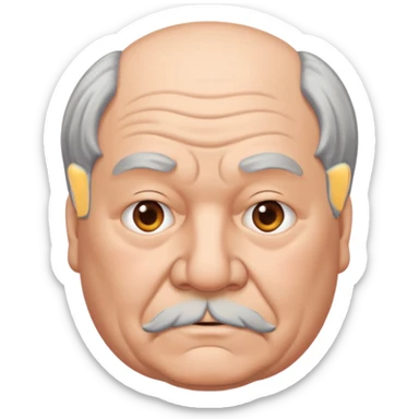 señor muy mayor gordo pelo gris sin bigote  sticker