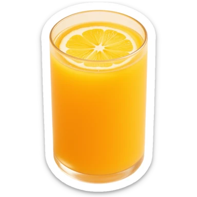 glass of orange juice with condensation, realistic and vibrant, skeuomorphism icon style sticker