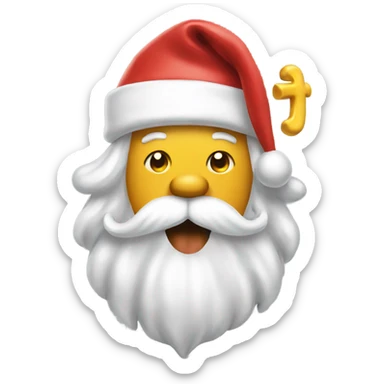  santa with a yellow dog bone in his mouth dripping sticker