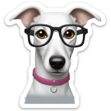 Whippet wearing glasses sticker