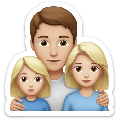 man with brown hair and white skin and woman with blonde hair and white skin couple with 1 kid with blonde hair and white skin sticker