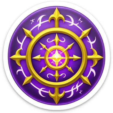 Wiz 101 casting sigil purple and yellow inspired storm magic  sticker