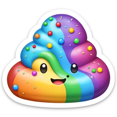 rainbow poop and sparkles and sprinkles sticker