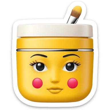 yellow makeup packaging sticker