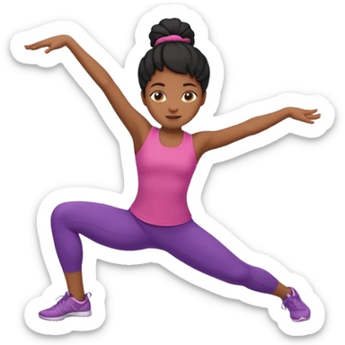 Black girl stretching down sticker