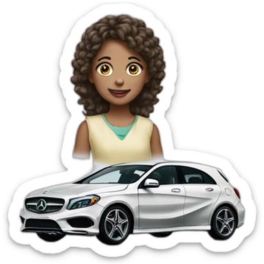 Girl on a Mercedes Benz classe a sticker