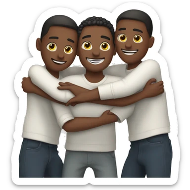 hug between 6 people with multiple arms sticker