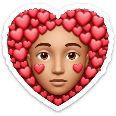 cara de corazones  sticker