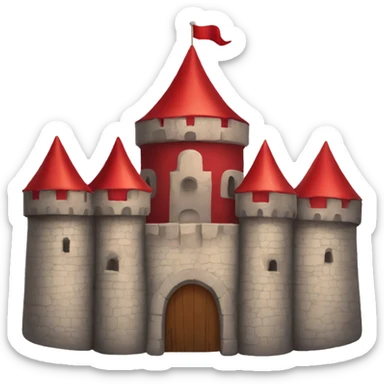 red bouncy medieval castle  sticker
