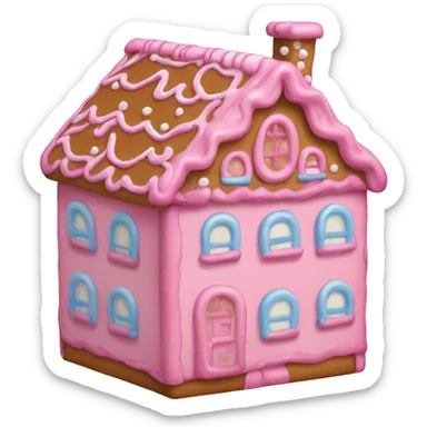 Pink gingerbread house sticker