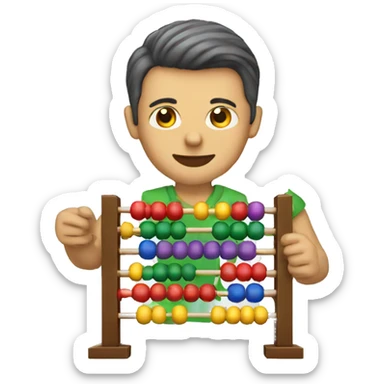 man with abacus sticker