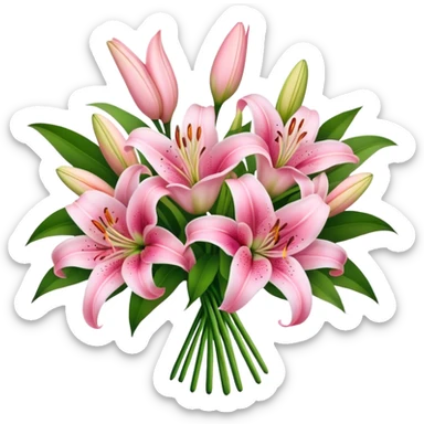 a beautiful pink bouquet with lillie’s  sticker