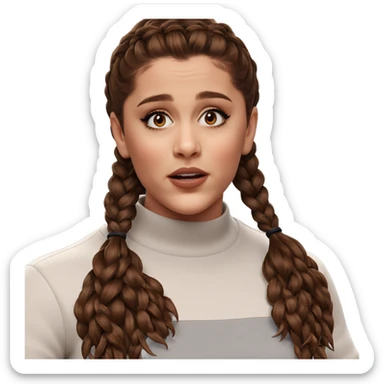 brown-haired girl with braids sticker