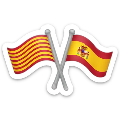 Usa flag with Spain flag sticker