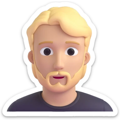 young man with blonde hair and minimal facial hair sticker