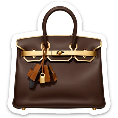 hermes birkin deep chocolate brown color bag gold hardware sticker