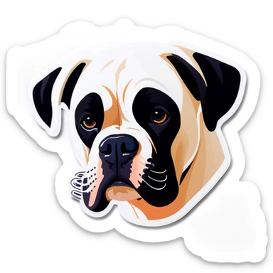 White boxer and black lab sticker