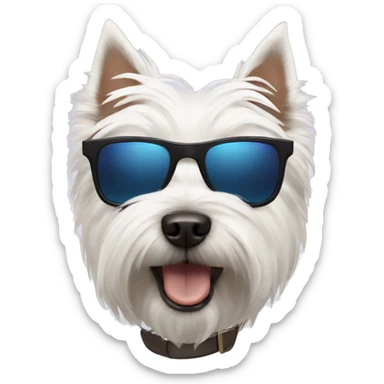 west highland terrier with sunglasses sticker