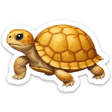 A young very small yellow tortoise sticker