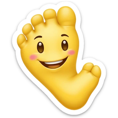 yellow emoji smelling foot sticker