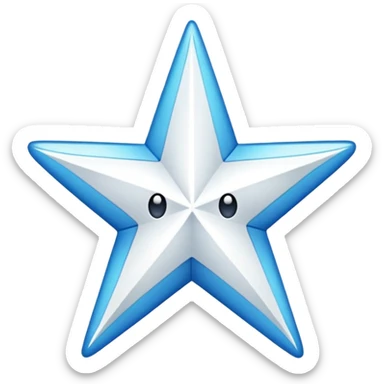 White star tipped over sticker