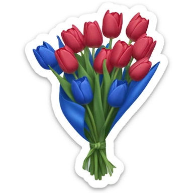 Bouquet of royal blue tulips sticker