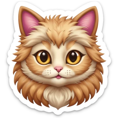 make a hyper realistic cute cat like mythical creature sticker