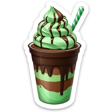 cup mint and chocolate ice cream sticker